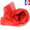 Echarpe en soie rouge unie made in France