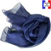 Echarpe en soie bleu marine unie made in France