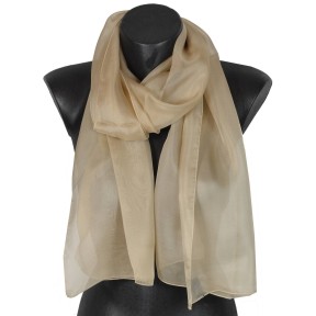 Foulard en soie beige uni made in France