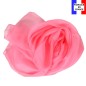 Foulard en soie rose bonbon uni made in France