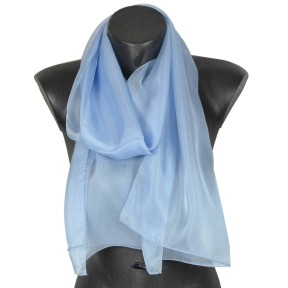 Foulard en soie bleu ciel uni made in France