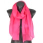 Foulard en soie rose fuchsia uni made in France