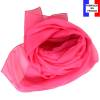 Echarpe en soie rose fuchsia unie made in France