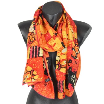 Echarpe en soie Portrait d'Adele Bloch-Bauer vs orange