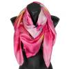 Carré soie 110cm plumes roses