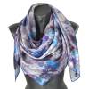 Carré soie 110cm fleurs mauve