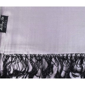 Etole en soie réversible mauve et noire