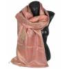 Pashmina en soie antique jacquard rose et beige