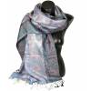 Pashmina en soie antique grise et rose