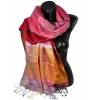 Etole en soie jacquard mauve et rose