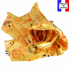 Echarpe en soie Klimt - Arbre de Vie - vs jaune