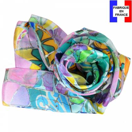 Echarpe en soie Gaudi – Fleurs Mauresques