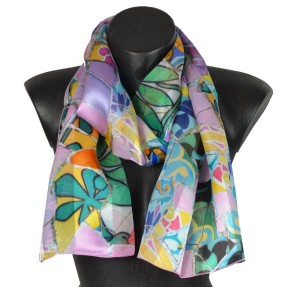 Echarpe en soie Gaudi – Fleurs Mauresques