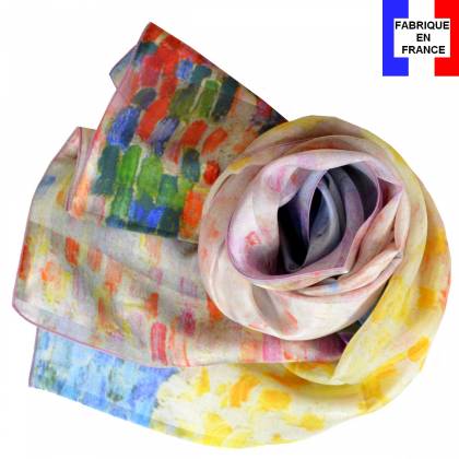 Echarpe en soie Signac – Nuages roses Antibes
