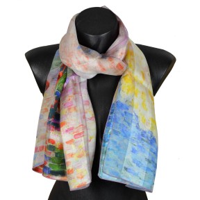 Echarpe en soie  Signac – Nuages roses Antibes