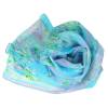 Echarpe en soie Bouquet de printemps bleue made in France