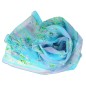 Foulard en soie Bouquet de printemps bleu made in France Foulard en soie Bouquet de printemps bleu made in France