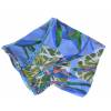 Echarpe en soie Pivoines bleues made in France
