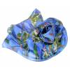 Echarpe en soie Pivoines bleues made in France