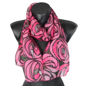 Echarpe en soie Mackintosh, Rose et Larme