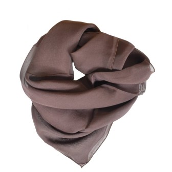 Carré en soie 65cm marron made in France