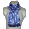 Foulard homme en soie bleu fleurs blanches