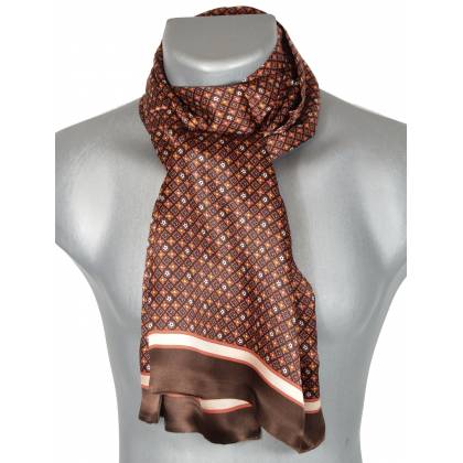 Foulard en soie liberty marron