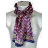 Foulard en soie paisley frise bleu-rouge