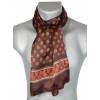 Foulard en soie marron à fleurs