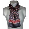 Foulard en soie noir à fleurs
