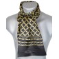 Foulard homme en soie noir et beige croisillons