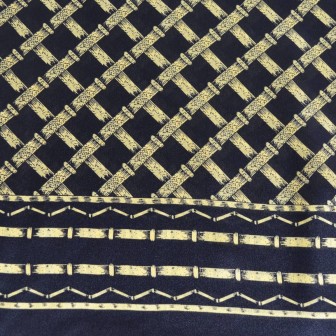 Foulard homme en soie noir et beige croisillons