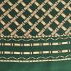 Foulard homme en soie vert et beige croisillons