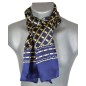 Foulard homme en soie marine et beige croisillons Foulard homme en soie marine et beige croisillons