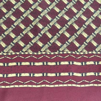 Foulard homme en soie bordeaux et beige croisillons