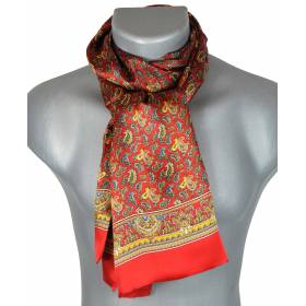 Foulard soie homme paisley rouge