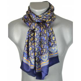 Foulard soie homme paisley bleu