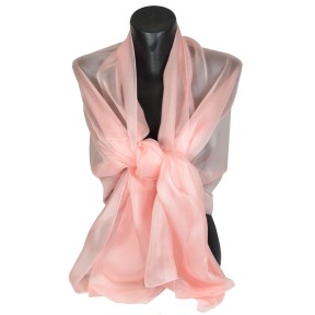 Etole soie cérémonie rose saumon made in France