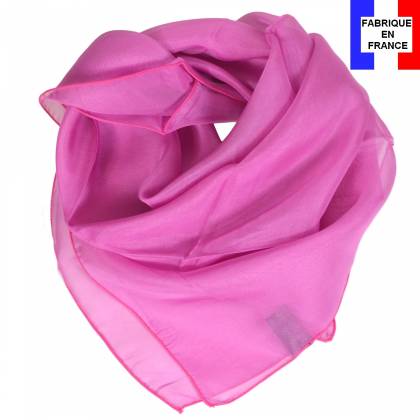 Carré en soie 70cm orchidée made in France