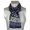 Foulard en soie bleu foncé à fleurs