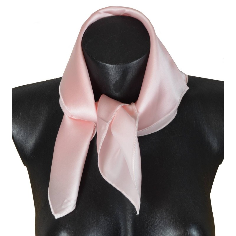 Petit Carre En Soie Rose Clair