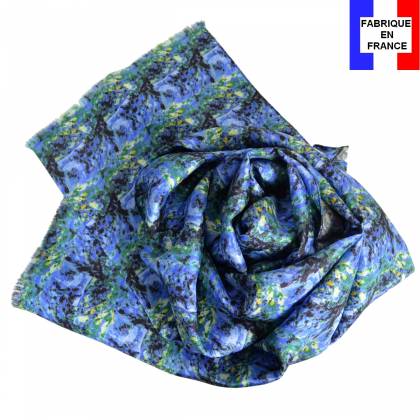 Echarpe homme en soie Cézanne – Paysage Bleu