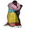 Pashmina en soie antique jacquard multicolore