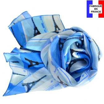 Echarpe en soie Tour Eiffel, Damiers