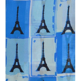 Echarpe en soie Tour Eiffel, Damiers