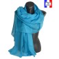 Etole soie cérémonie turquoise made in France