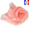 Echarpe en soie rose unie made in France