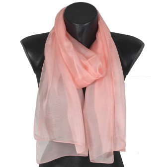 Echarpe en soie rose unie made in France
