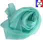 Foulard en soie aqua uni made in France