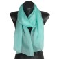 Foulard en soie aqua uni made in France